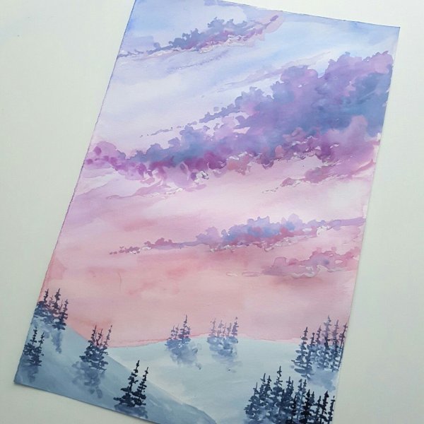 Пейзажи акварелью в скетчбуке