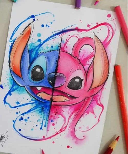 Рисунки фломастерами Стич
