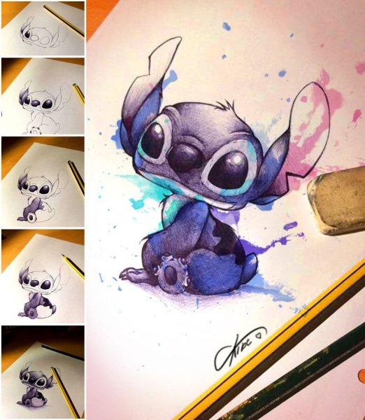 Милые скетчи Стича