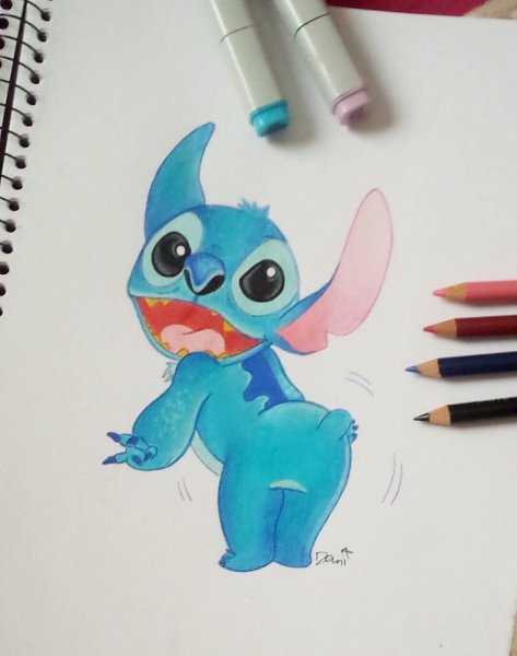 Стич цветными карандашами