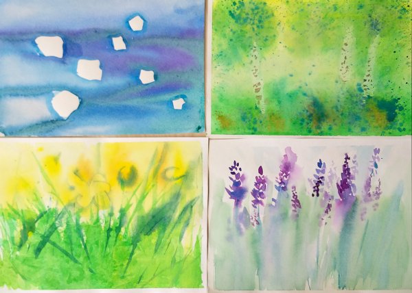 Рисование акварелью для детей