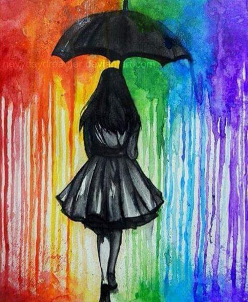 Фрукты красками для детей