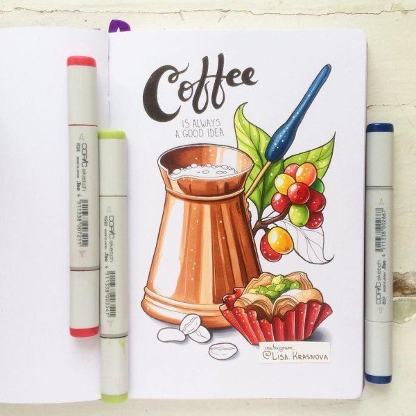 Картинки маркерами для скетчинга