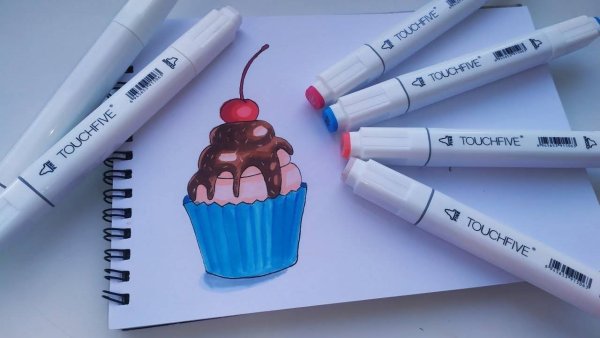 Рисунки для скетчбука лёгкие маркерами еда