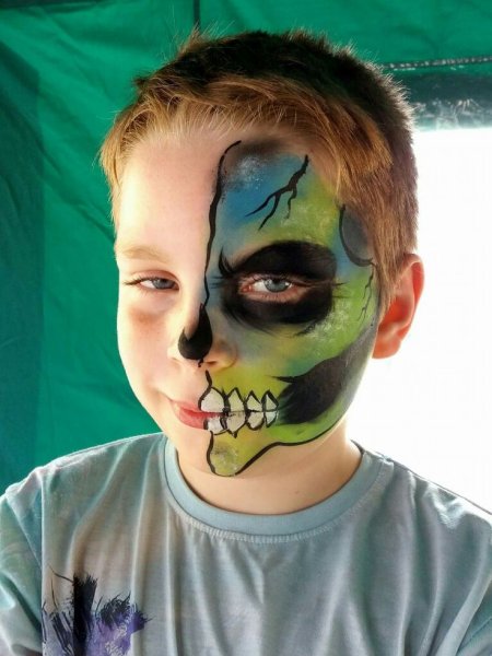 Аквагрим для детей Хэллоуин для мальчиков