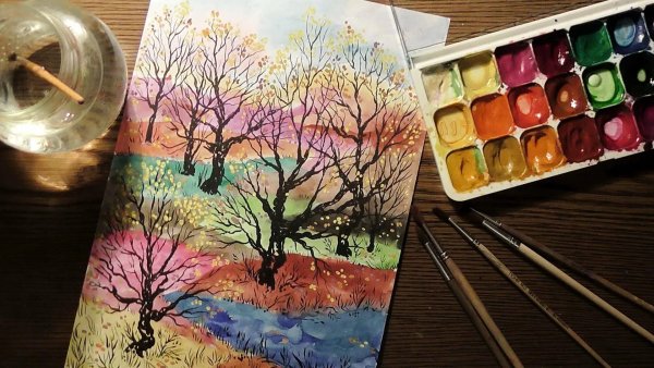 Рисунки гуашью для начинающих