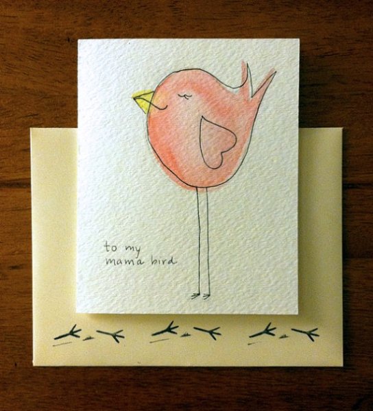 Минималистичная открытка для мам