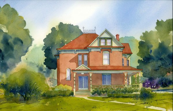 Акварельные домики