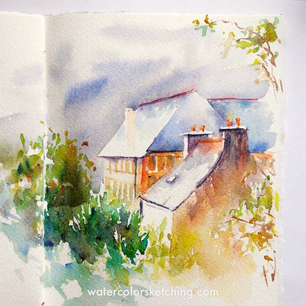 Небольшие пейзажи акварелью