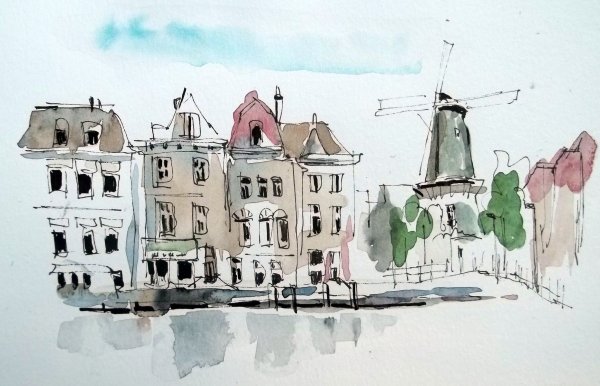 Акварельный скетчинг Питер