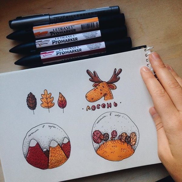 Рисунки для скетчбука еда лёгкая