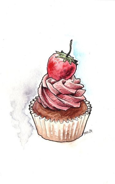 Нарисовать торт скетч