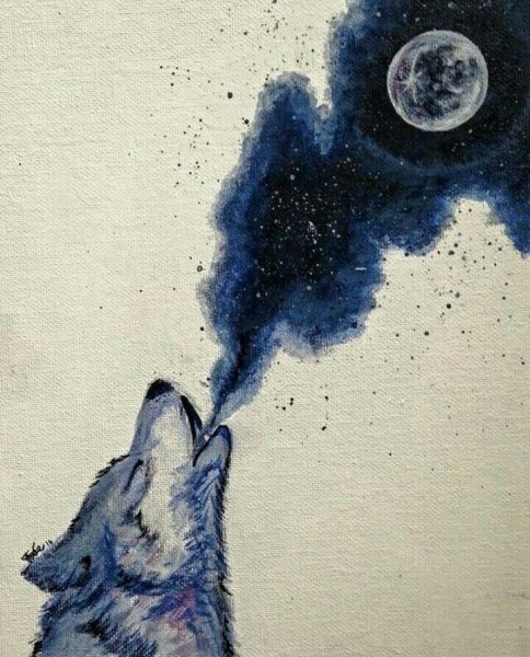 Космос карандашом акварелью