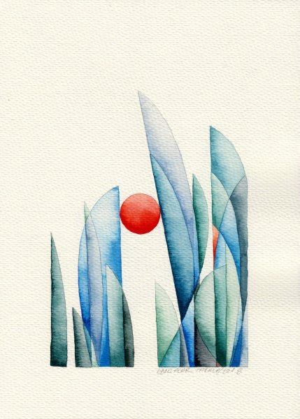 Геометрические фигуры акварелью