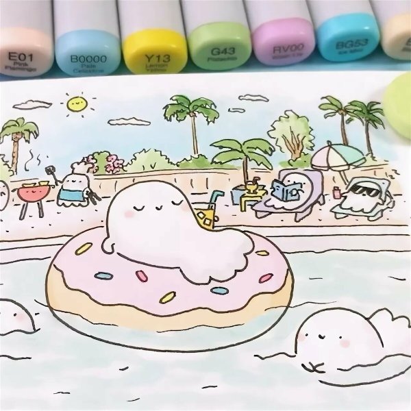 Лёгкие рисунки для сресовки милые маркерами