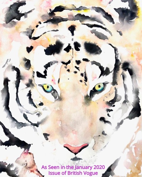 Тигр акварель