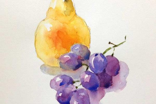 Фрукты акварелью