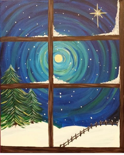 Правополушарное рисование зима новый год