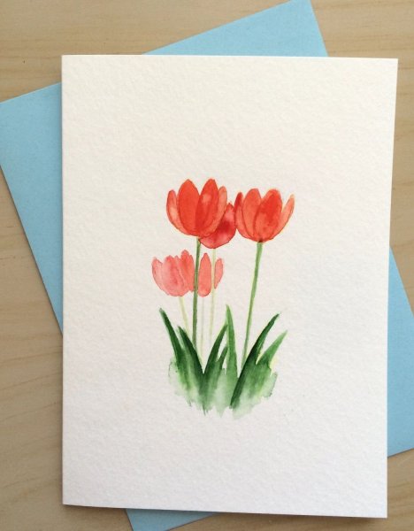 Простые открытки акварелью
