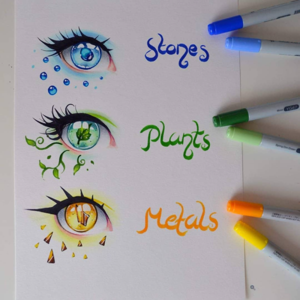 Аниме глаза фломастером