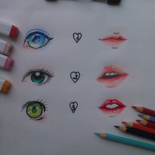 Аниме глаза фломастером