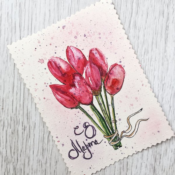 Открытки нарисованные акварелью