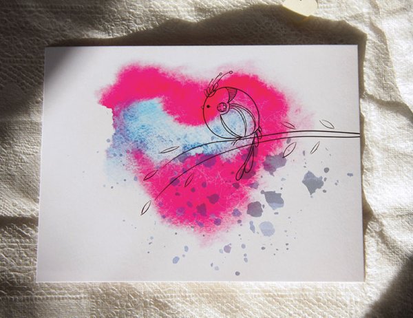 Открытка красками