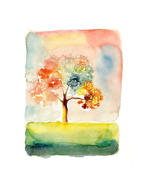 Мини пейзажи акварелью