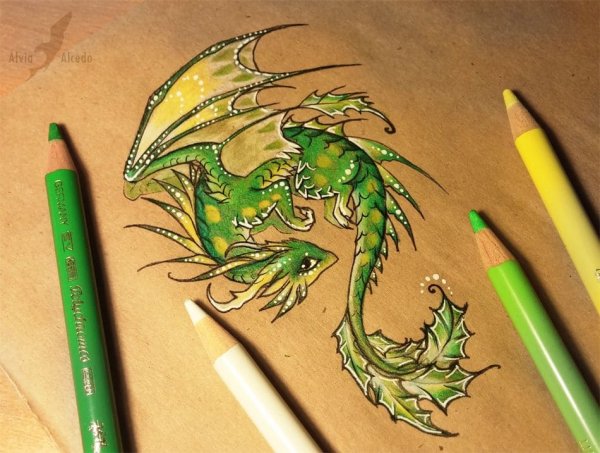 Зеленый дракончик Aivia aicedo