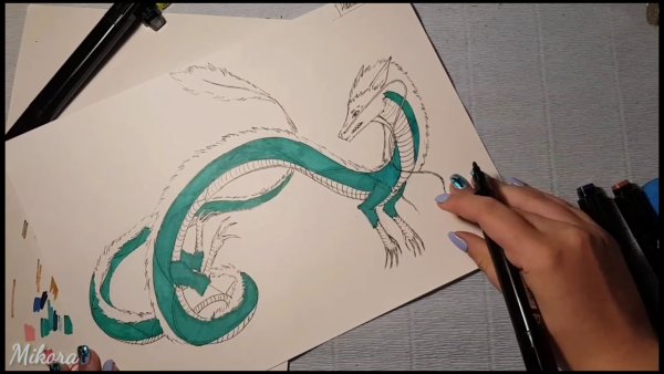 Рисунки для скетчбука дракон китайский