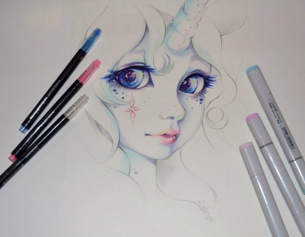 Арт фломастерами лёгкий