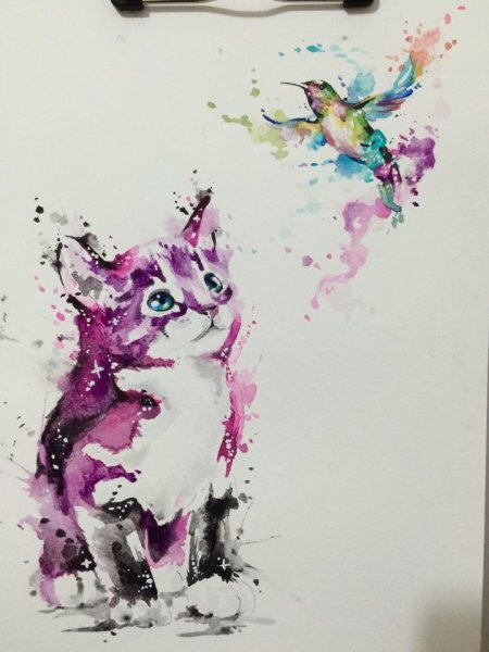 Тату акварель эскизы