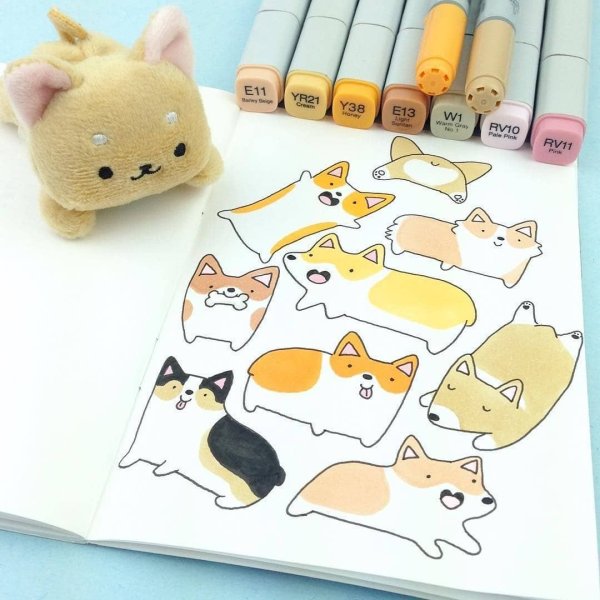 Маленькие миленькие рисуночки маркерами