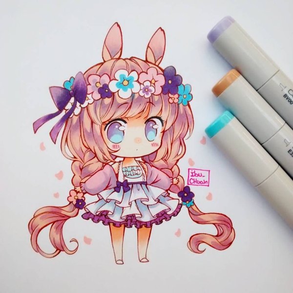 Чиби маркерами Copic