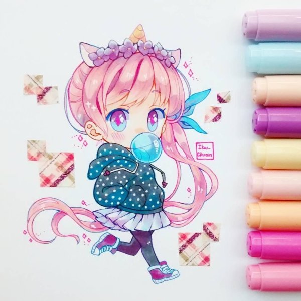 Чиби маркерами Copic