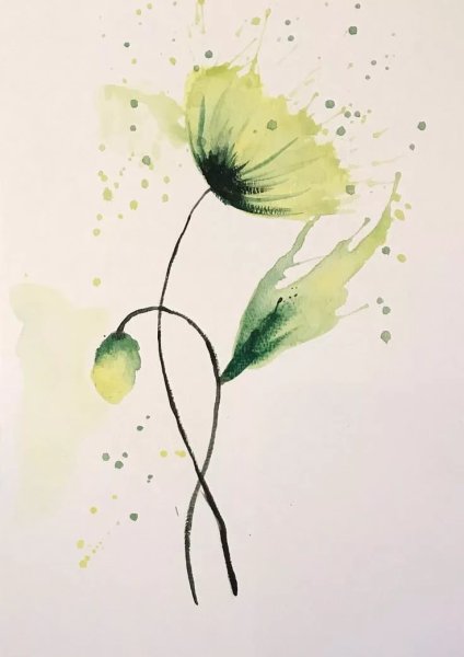 Рисунок акварелью легкий