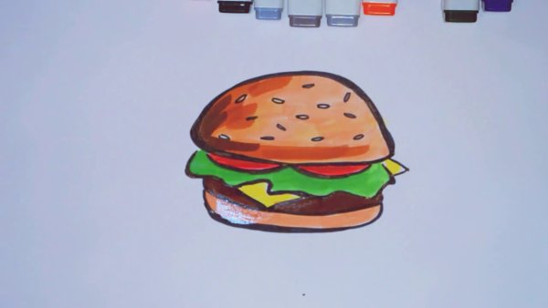 Лёгкий бургер для срисовки