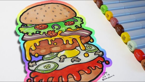 Бургер фломастерами