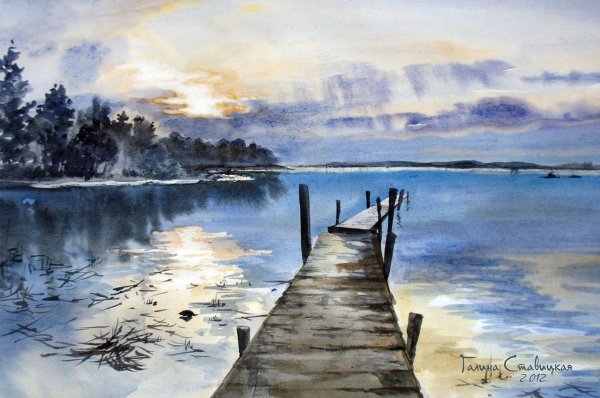 Зарисовки пейзажа акварелью