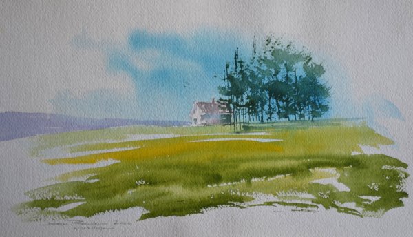 Пейзажи акварелью легкие