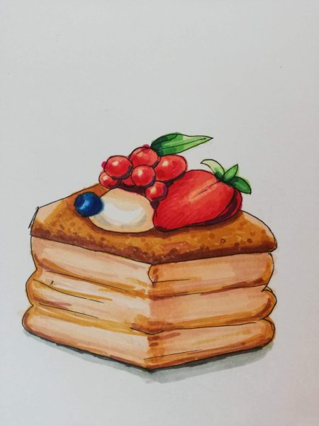 Рисунки маркерами легко тортик