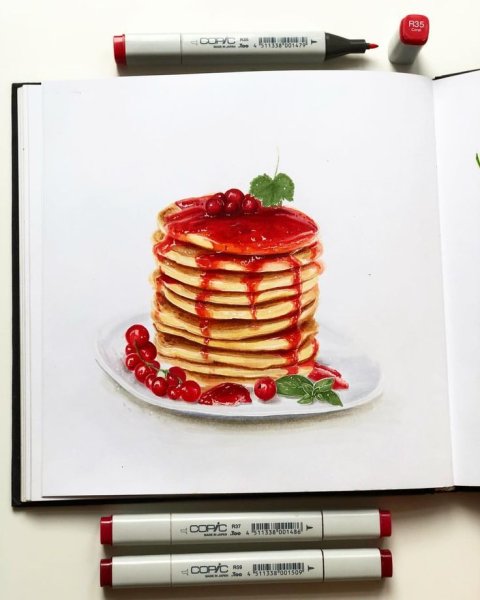 Блины скетч маркерами