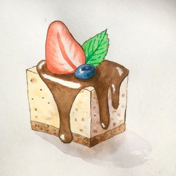 Скетчинг для детей тортик