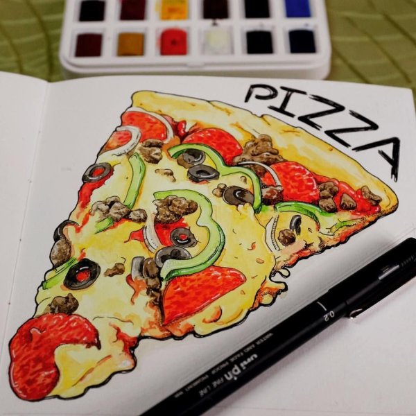 Пицца маркерами