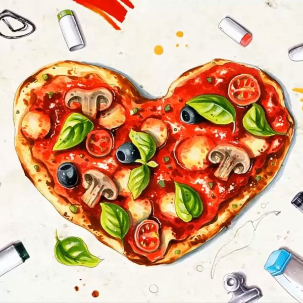 Пицца маркерами