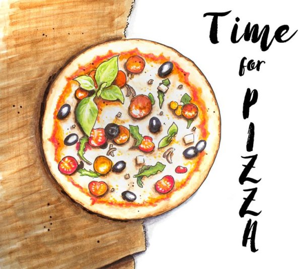 Пицца маркерами