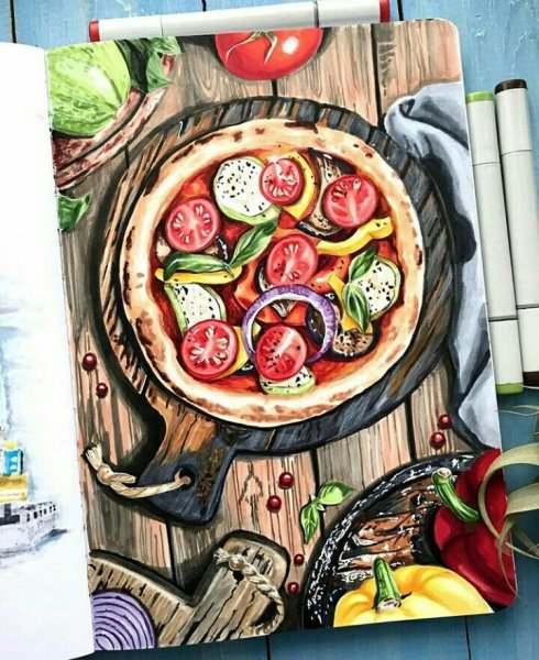 Фуд иллюстрация маркеры