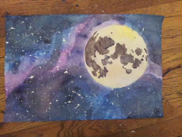 Космос красками легко ребёнку