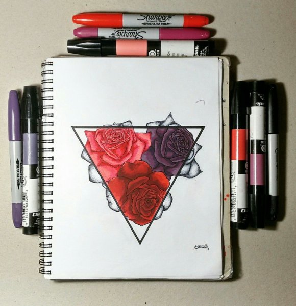 Рисунки Эстетика фломастерами для скетчбука