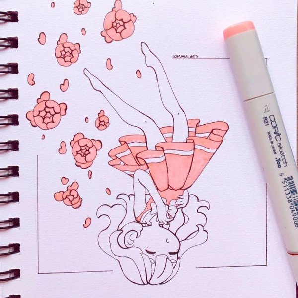 Рисунки для скетчбука маркерами для начинающих